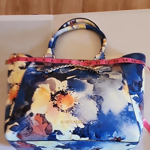 G by Guess Blue and Yellow Floral Tote - Picture 11 of 12
